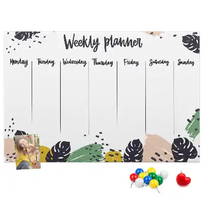 Tropical Weekly Planner Cork Memo Board