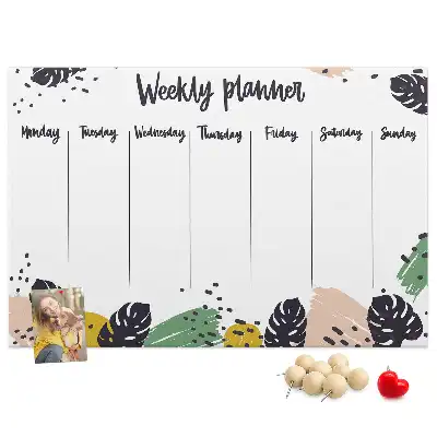 Tropical Weekly Planner Cork Memo Board