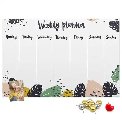 Tropical Weekly Planner Cork Memo Board