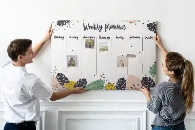 Tropical Weekly Planner Cork Memo Board