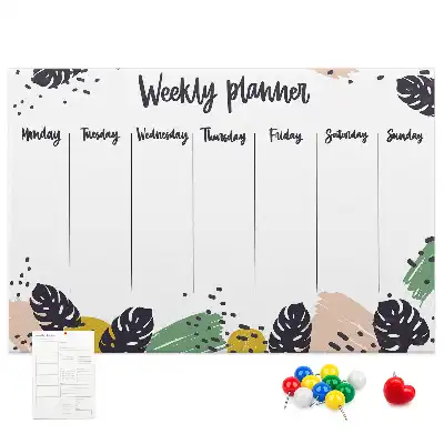 Tropical Weekly Planner Cork Memo Board