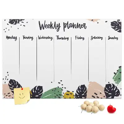 Tropical Weekly Planner Cork Memo Board