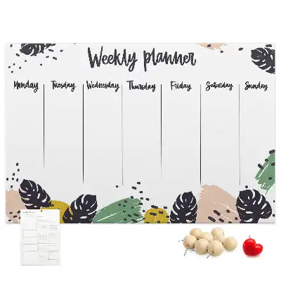 Tropical Weekly Planner Cork Memo Board