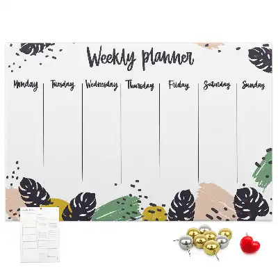 Tropical Weekly Planner Cork Memo Board