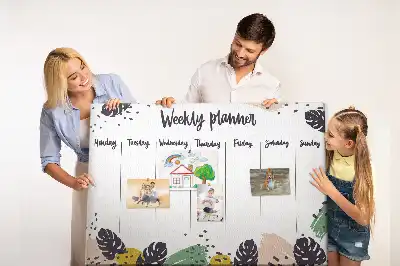 Tropical Weekly Planner Cork Memo Board