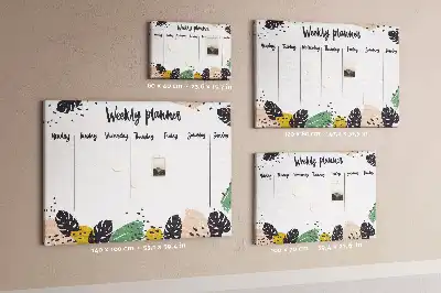 Tropical Weekly Planner Cork Memo Board