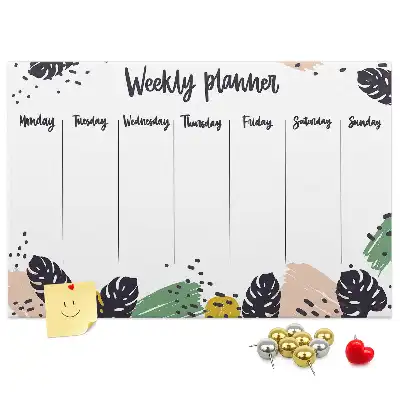 Tropical Weekly Planner Cork Memo Board
