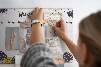 Tropical Weekly Planner Cork Memo Board