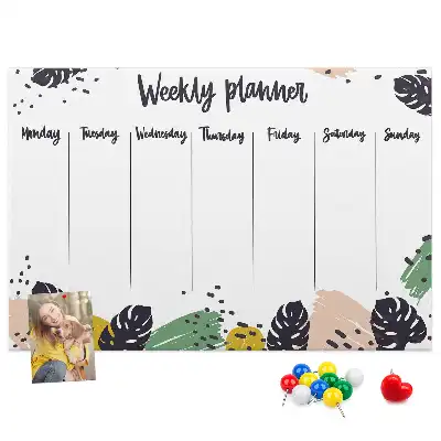 Tropical Weekly Planner Cork Memo Board