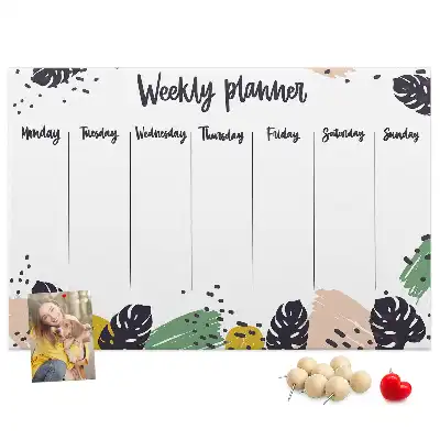 Tropical Weekly Planner Cork Memo Board