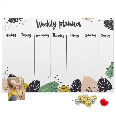 Tropical Weekly Planner Cork Memo Board