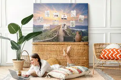 Mountain landscape printed cork board