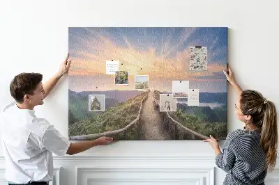 Printed Cork Board Mountain landscape