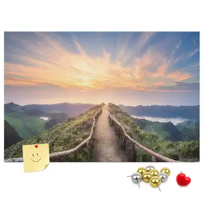 Printed Cork Board Mountain landscape