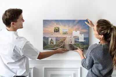 Printed Cork Board Mountain landscape