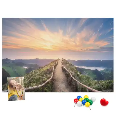 Printed Cork Board Mountain landscape