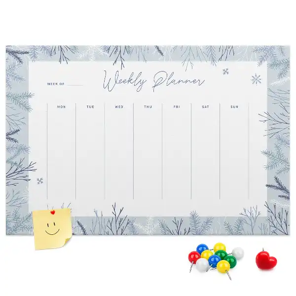Printed Cork Weekly Planner Memo Board