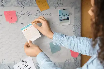 Printed Cork Weekly Planner Memo Board
