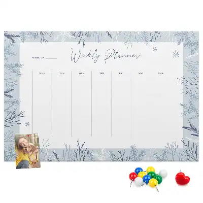 Printed Cork Weekly Planner Memo Board