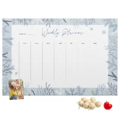 Printed Cork Weekly Planner Memo Board
