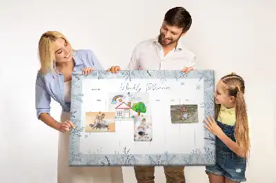 Printed Cork Weekly Planner Memo Board