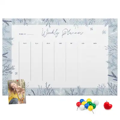 Printed Cork Weekly Planner Memo Board