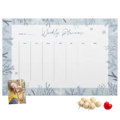 Printed Cork Weekly Planner Memo Board