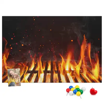 Barbecue shaped cork memo board