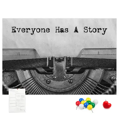 Printed Cork Memo Board Everyone has a story