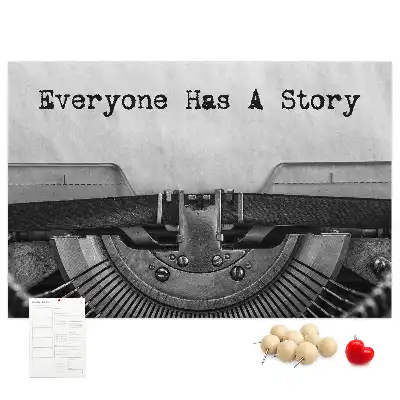 Printed Cork Memo Board Everyone has a story