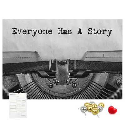 Printed Cork Memo Board Everyone has a story