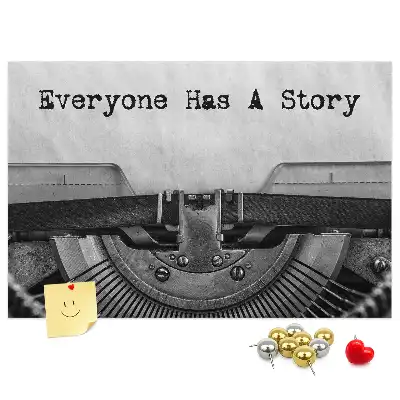 Printed Cork Memo Board Everyone has a story