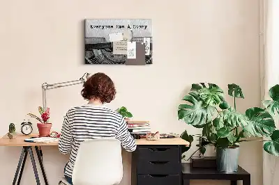 Printed Cork Memo Board Everyone has a story