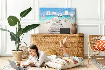 Tropical island cork memo board