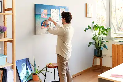 Tropical island cork memo board
