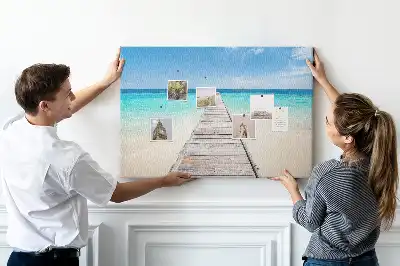 Cork memo board Tropical island