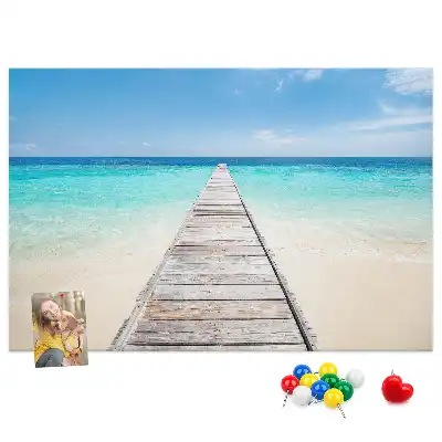 Tropical island cork memo board
