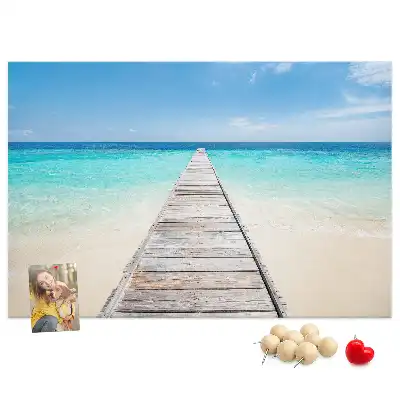 Cork memo board Tropical island