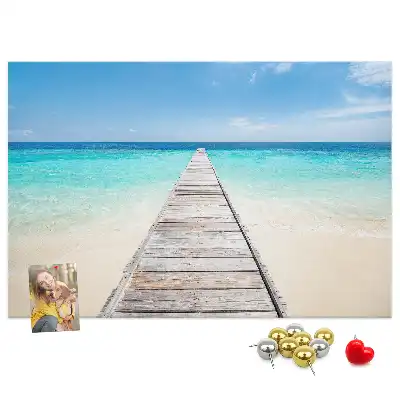 Cork memo board Tropical island
