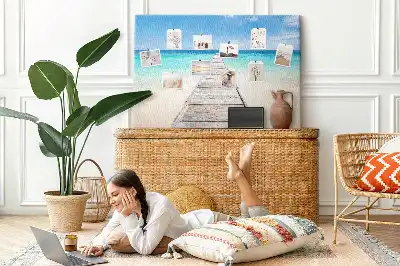Tropical island cork memo board