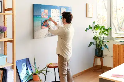 Cork memo board Tropical island