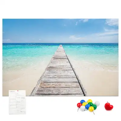 Cork memo board Tropical island