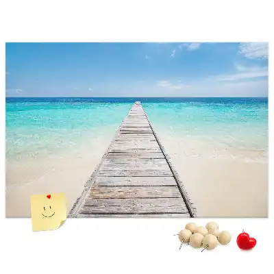 Tropical island cork memo board