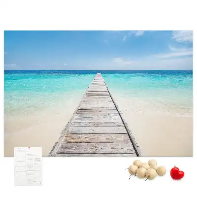 Cork memo board Tropical island
