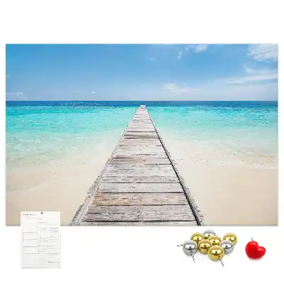 Cork memo board Tropical island
