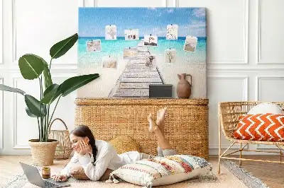 Tropical island cork memo board