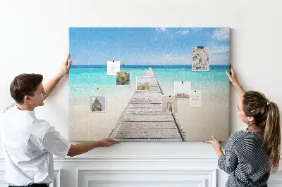 Cork memo board Tropical island