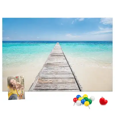 Tropical island cork memo board