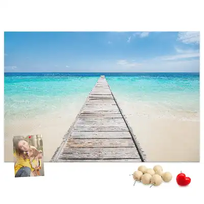 Tropical island cork memo board