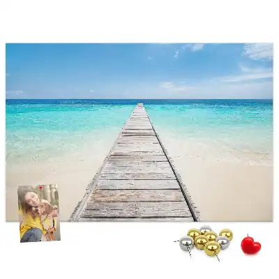 Cork memo board Tropical island